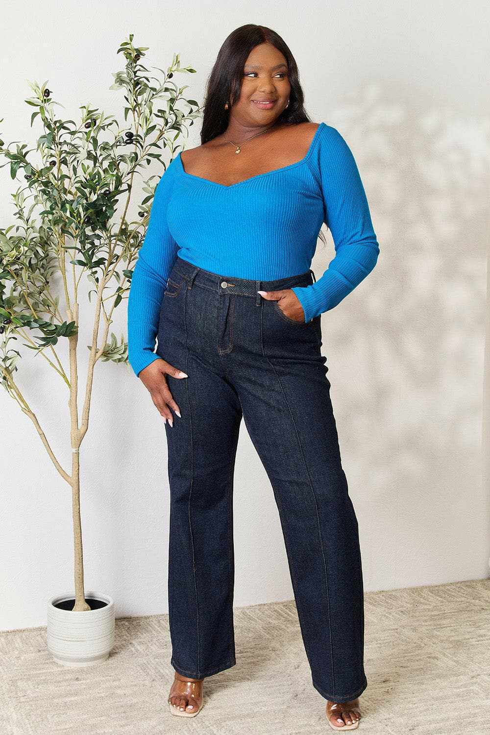 Culture Code ribbed sweetheart top - Love Salve